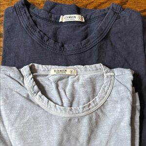Buck Mason Dark Blue and Light Gray Tees